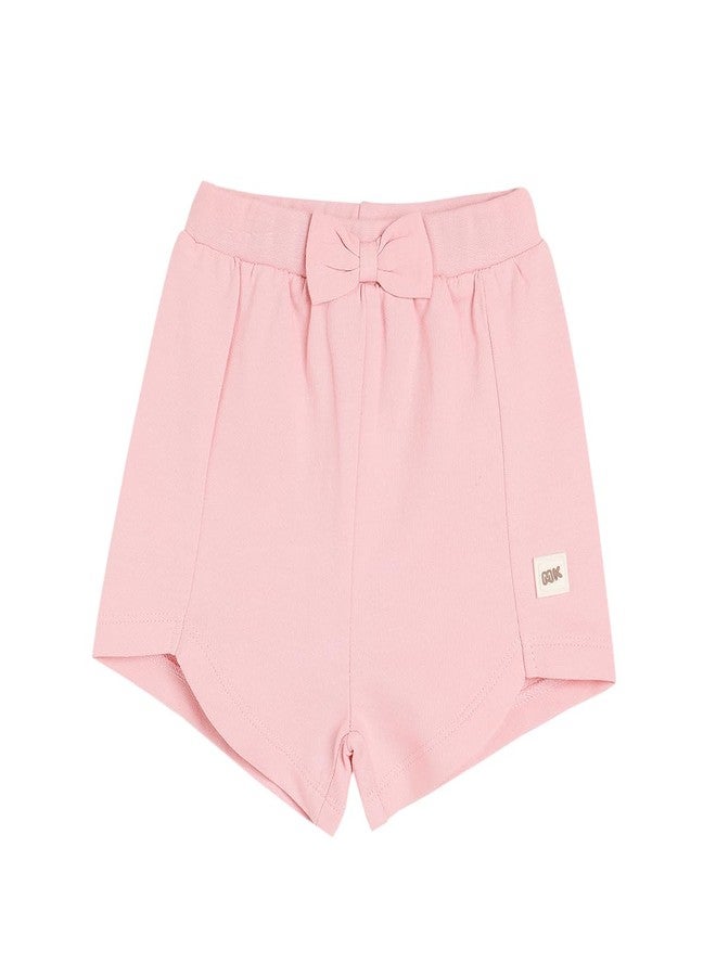 miniklub Baby Knitted Cotton Pink Color Shorts, Pack of 1 (9-12M) - Image 1
