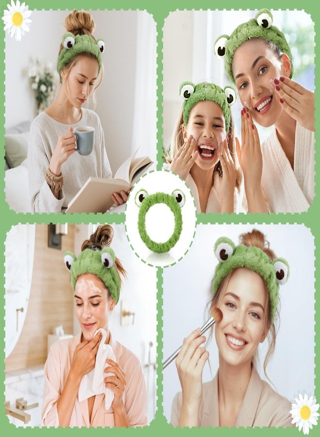 Grevosea Face Wash Headband, Green Frog Eye Elastic Headband, Soft Cute and Versatile Head Wraps for Face Wash Makeup Beauty Skincare Sport Shower Creative Hair Accessories for Women - Image 5