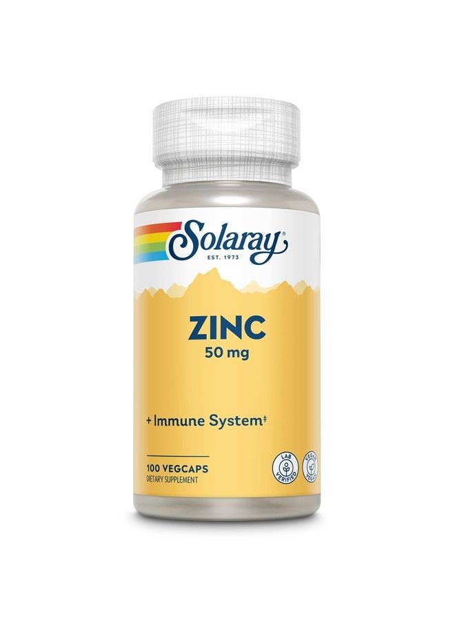 Zinc 50mg Solaray 100 Veg Cap - Pack of 3