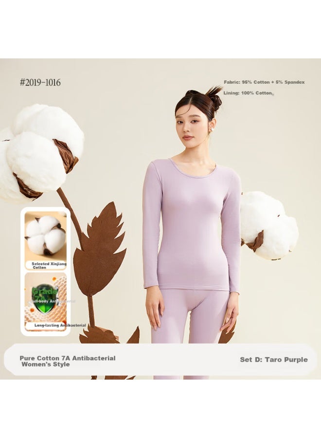 Jindu Pure Cotton Thermal Underwear Set Winter Thin Slim Fit Cotton Long Johns For Men And Women - Image 5
