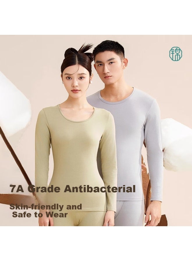 Jindu Pure Cotton Thermal Underwear Set Winter Thin Slim Fit Cotton Long Johns For Men And Women - Image 2