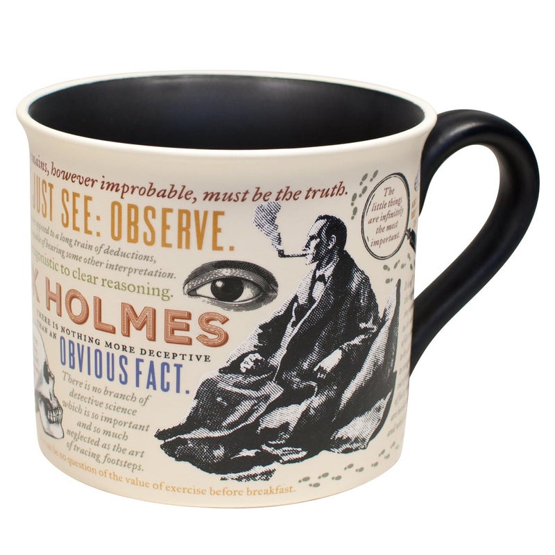 The Unemployed Philosophers Guild Sherlock Holmes Coffee Mug - Features Holmes Quotes, Rules of Deduction, Intriguing Images, and Sidney Paget's Portrait, Comes in a Fun Box - Image 4