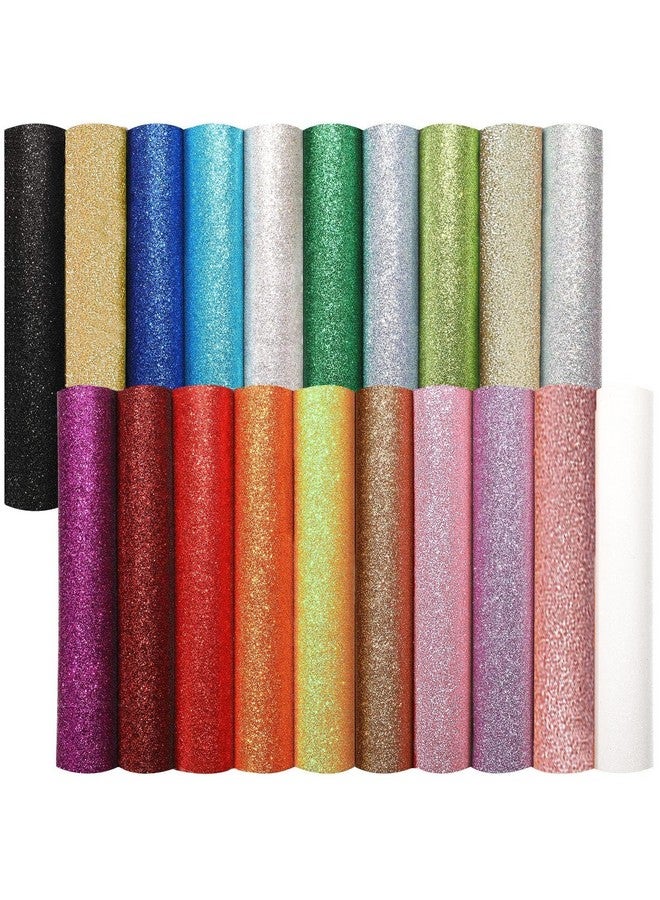 DIYASY 20 Pcs Glitter Faux Leather Sheets, Shiny Pu Leather Fabric Sheet For Diy Crafts Wedding Sewing Making Earrings Cricut Bows Clips Christmas Decoration Party Favors, 8.3 X 11.8 Inches - Image 1