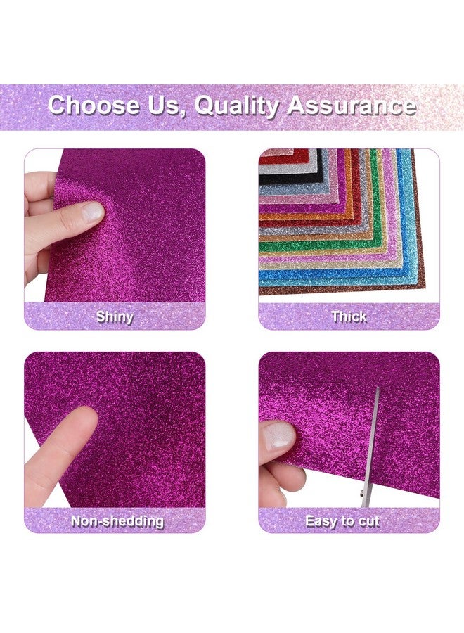 DIYASY 20 Pcs Glitter Faux Leather Sheets, Shiny Pu Leather Fabric Sheet For Diy Crafts Wedding Sewing Making Earrings Cricut Bows Clips Christmas Decoration Party Favors, 8.3 X 11.8 Inches - Image 3