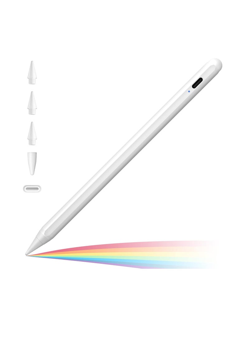 Generic Active Stylus Pen for iPad with Palm Rejection and Tilt Sensor for 2018-2020 Apple iPad Air 4th 3rd Generation and iPad Pro 11 & 12.9-inch 6th 7th 8th Mini 5n White  - Image 1