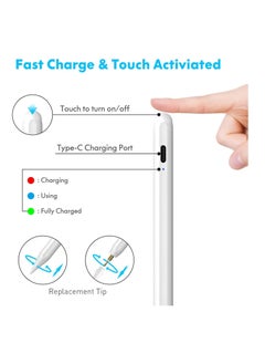 Generic Active Stylus Pen for iPad with Palm Rejection and Tilt Sensor for 2018-2020 Apple iPad Air 4th 3rd Generation and iPad Pro 11 & 12.9-inch 6th 7th 8th Mini 5n White  - Image 3
