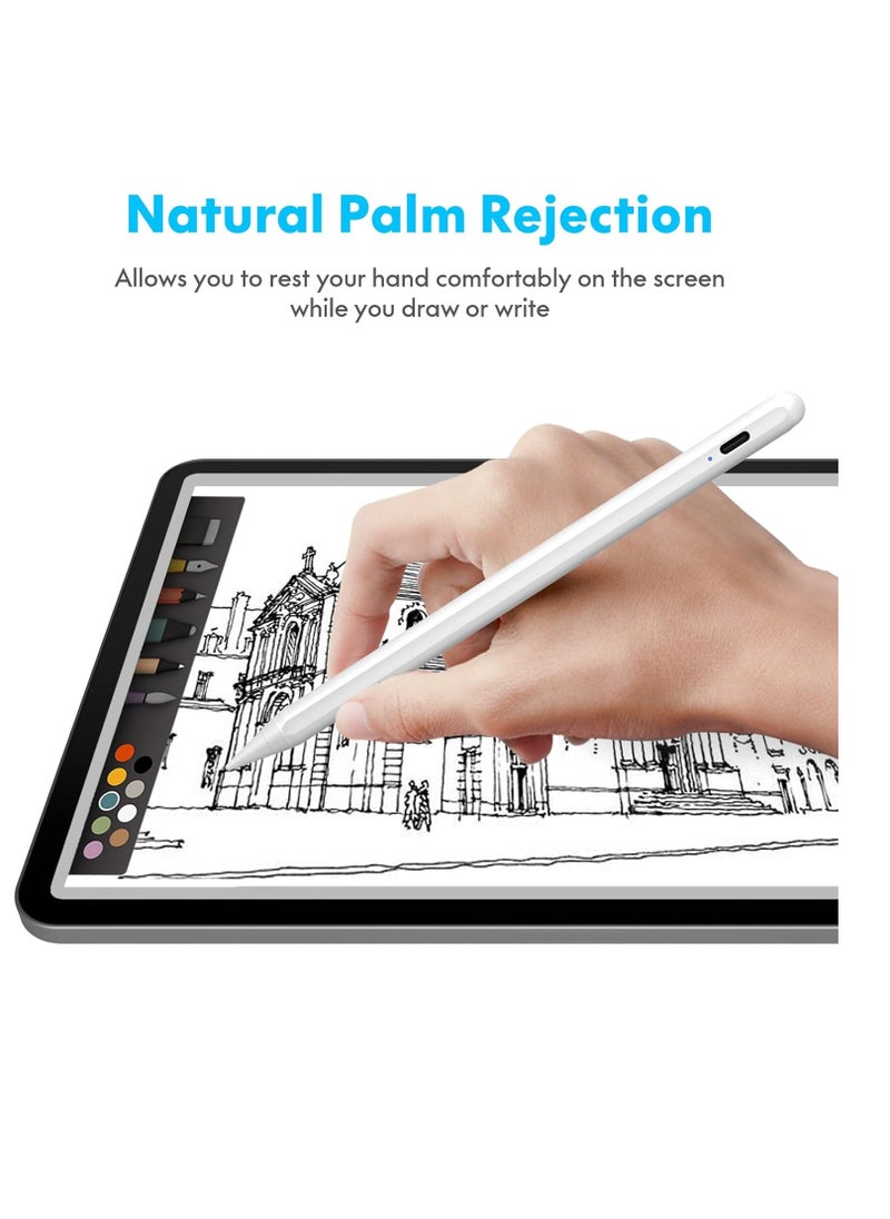 Generic Active Stylus Pen for iPad with Palm Rejection and Tilt Sensor for 2018-2020 Apple iPad Air 4th 3rd Generation and iPad Pro 11 & 12.9-inch 6th 7th 8th Mini 5n White  - Image 5