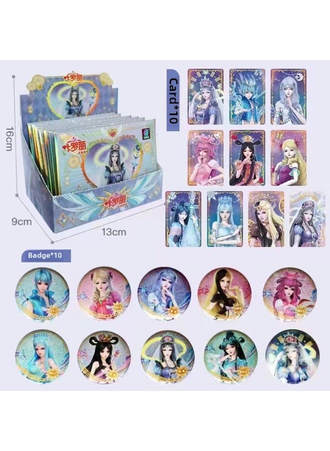Genuine Ye Luoli Card Girl Toy Night Lori Card Full Set Crystal Diamond Dream 10 Play Star Dream 3 Play-Color:End Box 10 Packs Of Ye Luoli Double Flash Badges (each Including Badges And Cards)  - Image 1