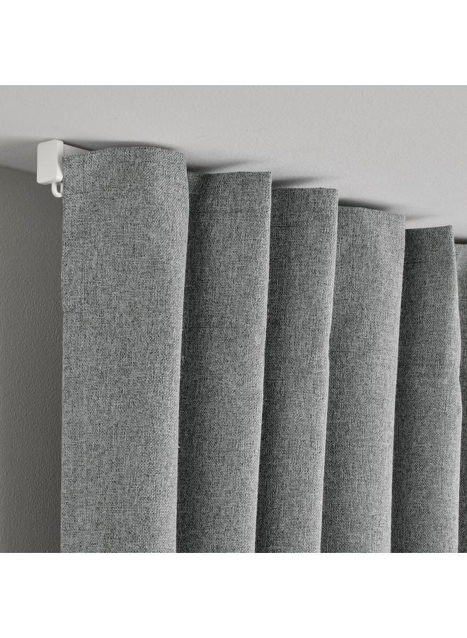 Zaboon Block-Out Curtains, 1 Pair, With Heading Tape/Grey, 135X300 Cm - Image 4