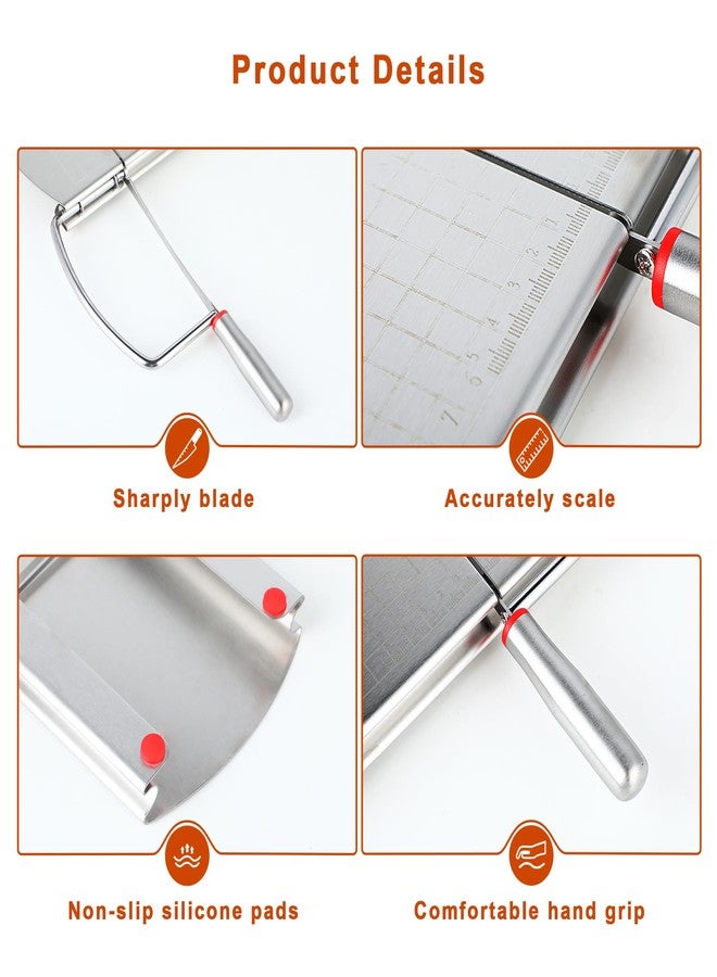 Faat3 Coi4 Cheese Slicer, Multipurpose Cheese Cutter Stainless Steel Cheese Slicers for Block Cheese, Butter, Sausages, Fruits Kitchen Gadget Cheese Cutting Board - Image 3