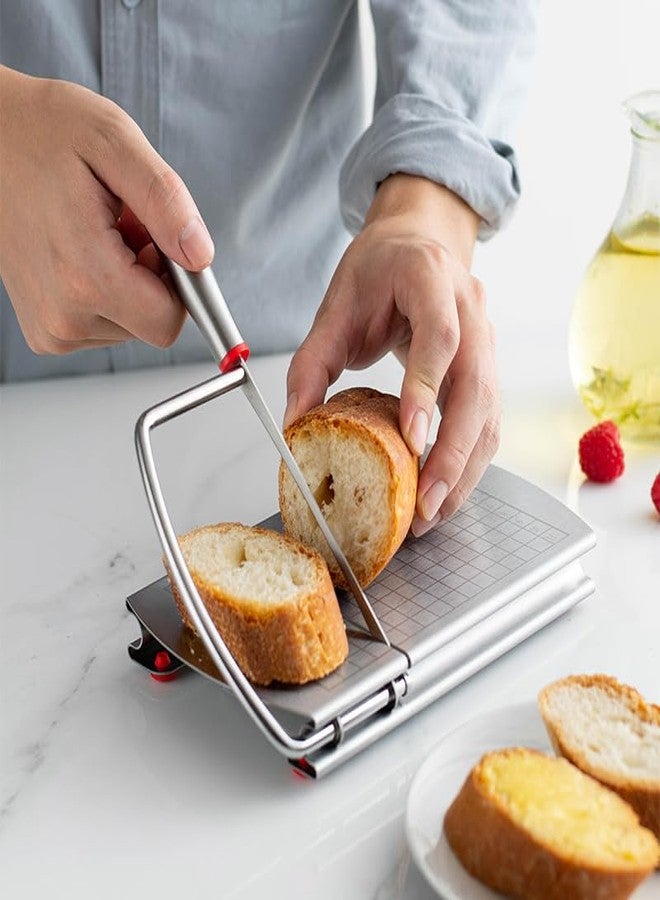 Faat3 Coi4 Cheese Slicer, Multipurpose Cheese Cutter Stainless Steel Cheese Slicers for Block Cheese, Butter, Sausages, Fruits Kitchen Gadget Cheese Cutting Board - Image 4