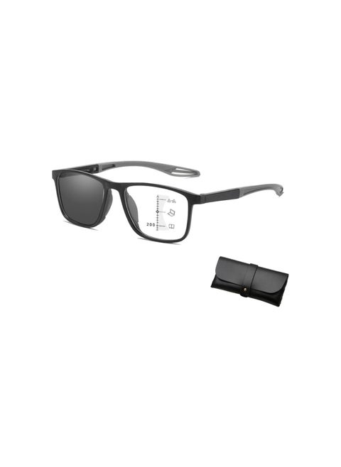 Sport Intelligent Photochromic Progressive Bifocal Presbyopia Glasses, Sports Anti-Blue Light Reading Glasses