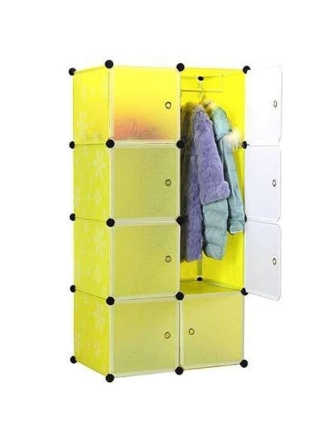 Yellow Color Plastic Wardrobe Storage Cabinet - Image 3