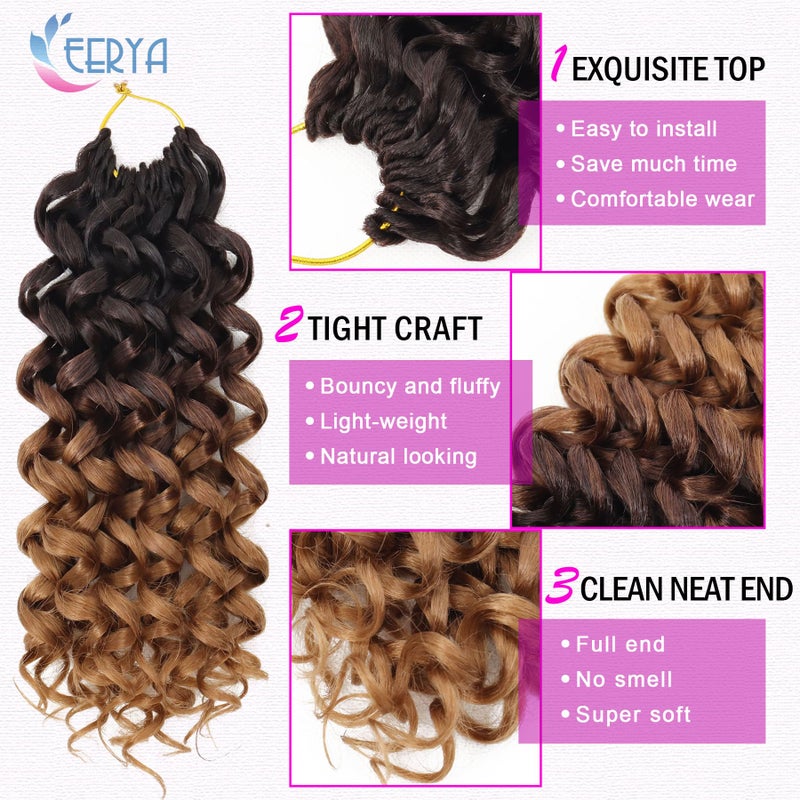 Eerya 7 Packs GoGo Curl Crochet Hair 10 Inch Short Curly Crochet Hair for Women Water Wave Beach Curl Deep Twist Crochet Braids Synthetic Braiding Hair Extensions (10 Inch, OT4/30) - Image 4