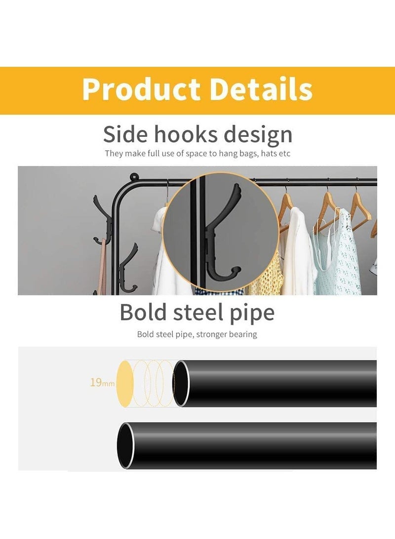 BLOOMING TIME Premium Heavy Duty Metal Clothes Rack – Freestanding Garment Organizer with Shoe Shelves, Multipurpose Storage for Bedroom, Entryway, Retail Display  - Image 5