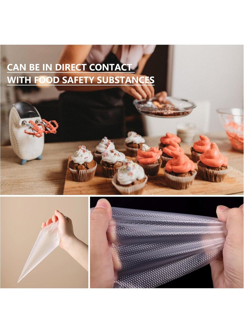 100PCS Disposable 12-Inch Piping Bags – Anti-Burst Non-Slip Pastry Decorating Bags for Cake, Cupcakes, Cookies, Donuts, Macarons & Pastries, Ideal for Buttercream, Whipped Cream, Royal Icing, Ganache, Chocolate, Custard, Fillings & Dessert Decorating, BPA-Free Food Grade - Image 4