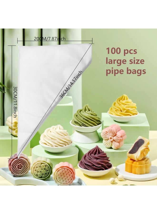 100PCS Disposable 12-Inch Piping Bags – Anti-Burst Non-Slip Pastry Decorating Bags for Cake, Cupcakes, Cookies, Donuts, Macarons & Pastries, Ideal for Buttercream, Whipped Cream, Royal Icing, Ganache, Chocolate, Custard, Fillings & Dessert Decorating, BPA-Free Food Grade - Image 3
