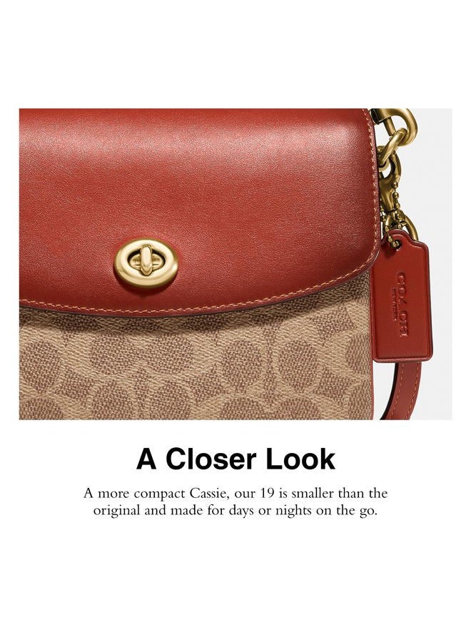Winitas COACH Coated Canvas Signature Cassie Crossbody 19, Tan Rust, One Size  - Image 4