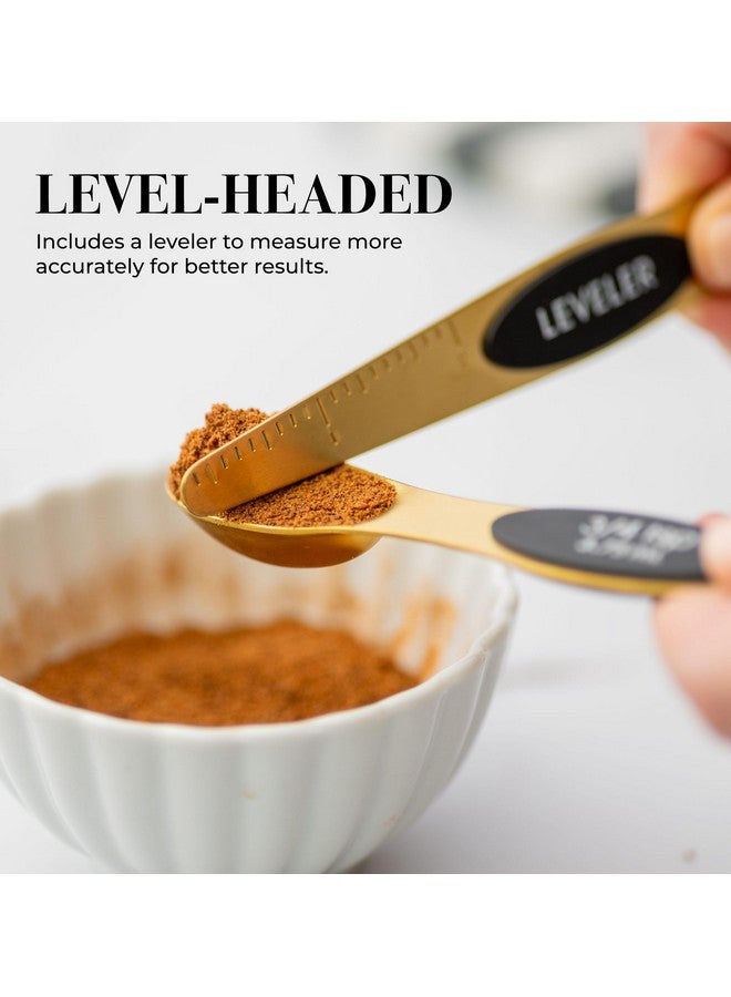 styled settings Magnetic Measuring Spoons Set - Stainless Steel Gold Measuring Spoons for Cooking and Baking - Cute and Durable Gold Kitchen Accessories - Great for Gifting - Image 5
