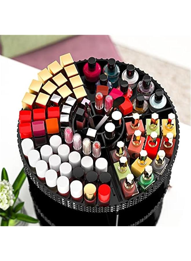 Arabest Black 360 Makeup Organizer Degree Rotating, 7 Layers Large Capacity Cosmetic Storage, Acrylic Makeup Organizers, Organizador De Perfumes Fits Makeup Brushes, Lipsticks, Bathroom, Black  - Image 5
