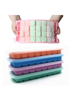 Reko Ice Cube Mold Ice Tray Mold Food Grade Silicone With Lid 24 Grid  - Image 1