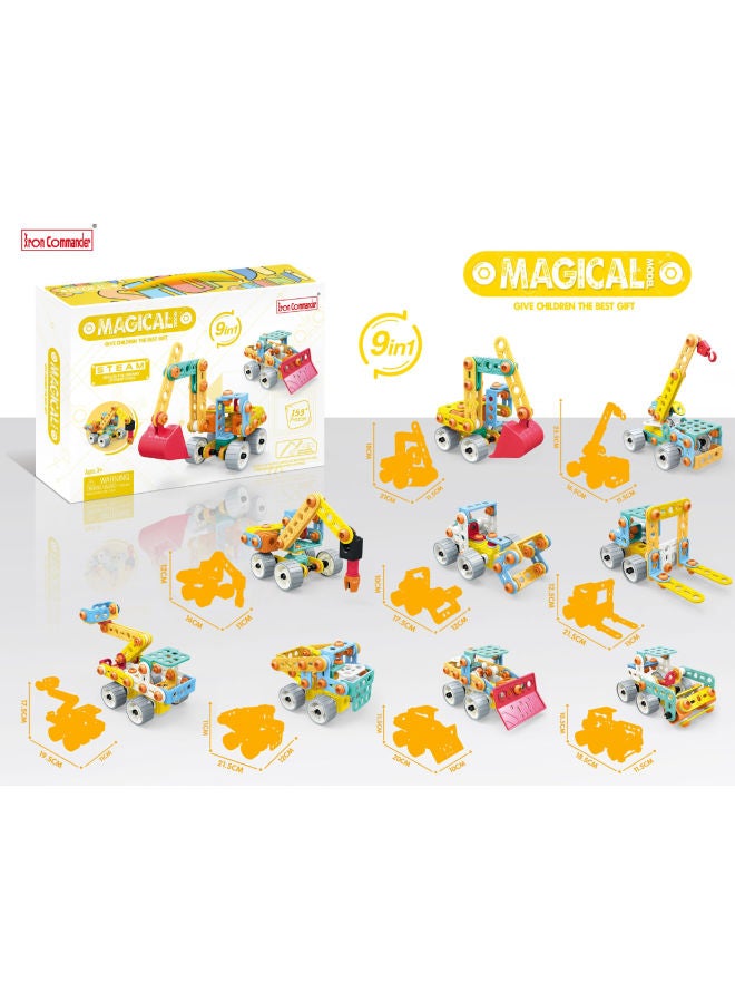 Children's Disassembly And Assembly Screw Toy Car Detachable Assembly Engineering Toy Car Science And Education Screw Assembly Toy-Color:9-in -1 Engineering Series 816J-46 - Image 1