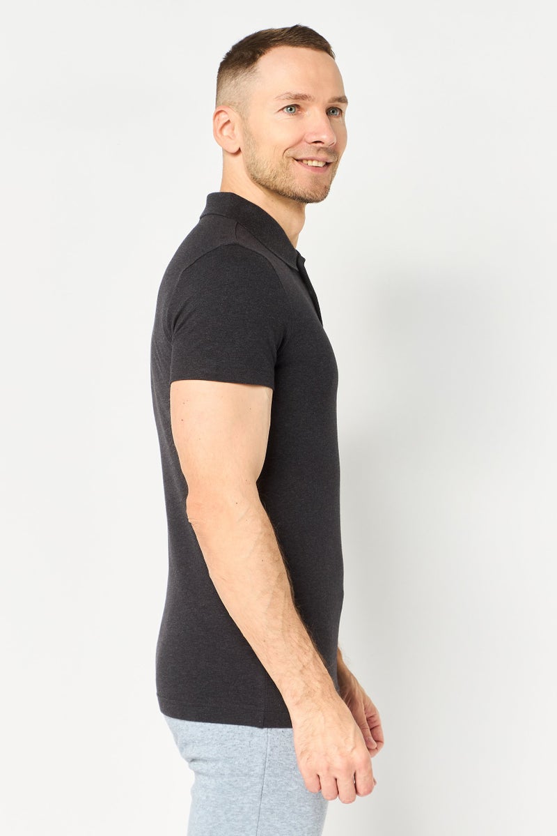 PUMA Men Slim Fit Short Sleeve Outdoor Polo Shirt, Dark Heather Grey - Image 3