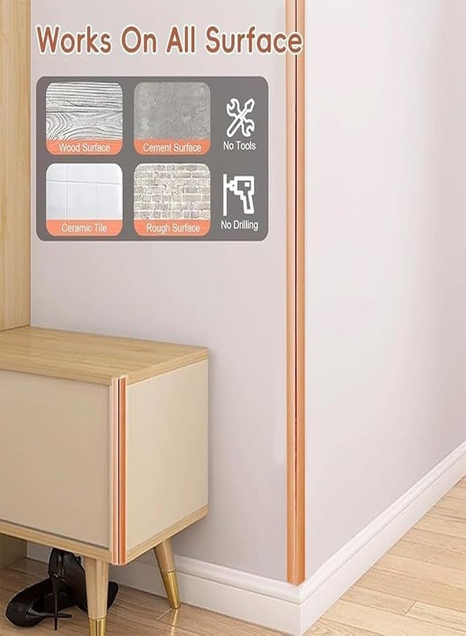 BuRoxy BuRxoy 3 Meter Wall Molding Trim - Flexible PVC Wall Molding Trim & Corner Guards & Caulk Strip, Apply in Table Edge Door Frame Baseboard for Protection and Decoration Pack of 3 (Rose_Gold) - Image 5
