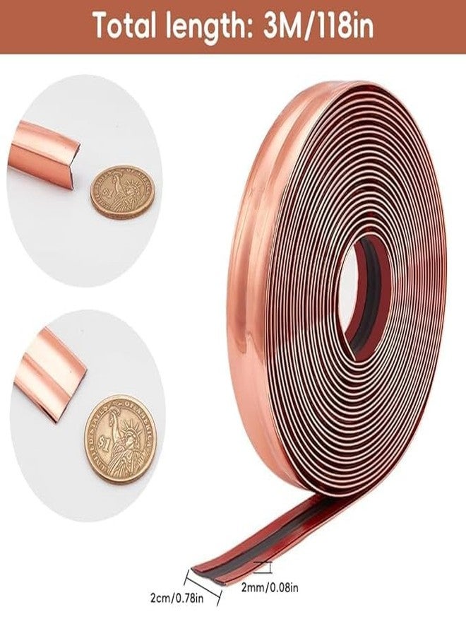 BuRoxy BuRxoy 3 Meter Wall Molding Trim - Flexible PVC Wall Molding Trim & Corner Guards & Caulk Strip, Apply in Table Edge Door Frame Baseboard for Protection and Decoration Pack of 3 (Rose_Gold) - Image 2