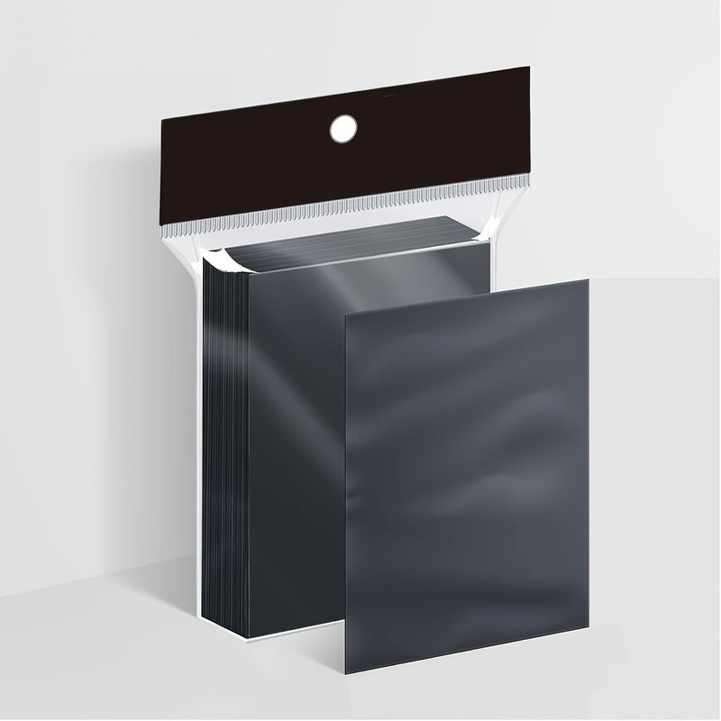 150 Matte Black Card Sleeves for Trading Cards Smooth Shuffle Protection - Image 1