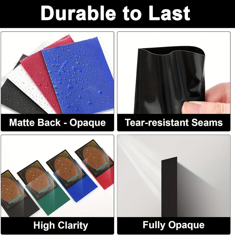 150 Matte Black Card Sleeves for Trading Cards Smooth Shuffle Protection - Image 2