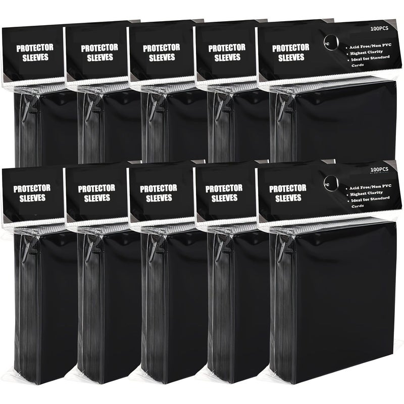 150 Matte Black Card Sleeves for Trading Cards Smooth Shuffle Protection - Image 5