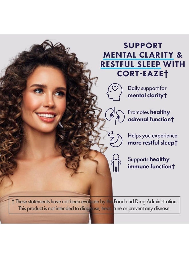 NuEthix Formulations Cort-Eaze - Cortisol Manager - Health Support Supplement With Ashwagandha, L-Theanine & Rhodiola Rosea - Relaxation And Better Sleep, 60 Capsules, 30 Servings - Image 2