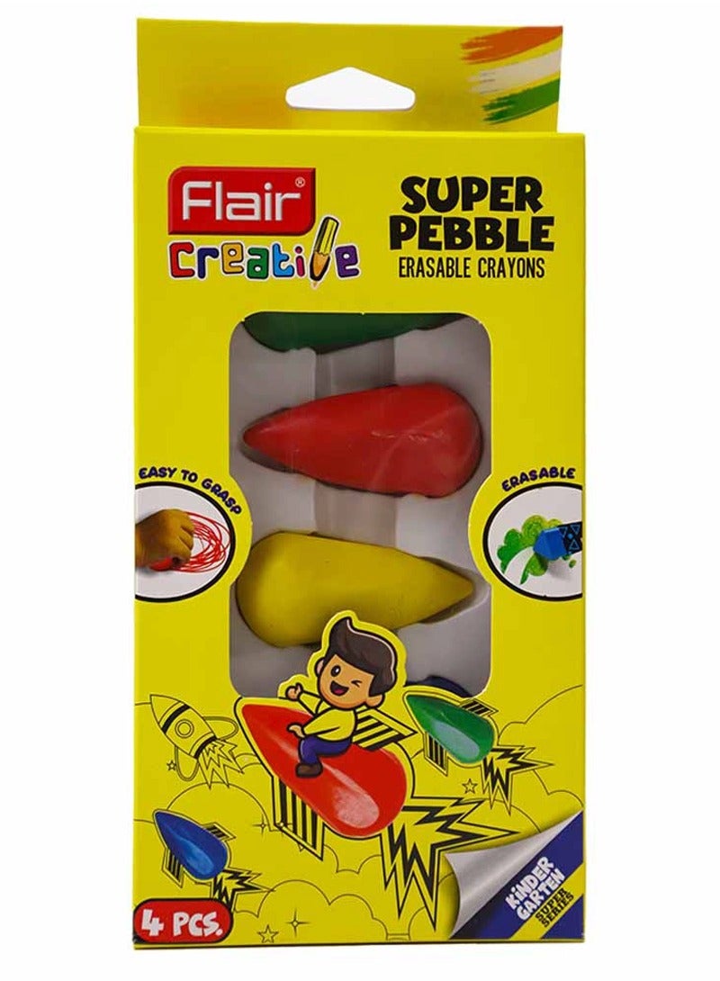 Flair Creative Super Pebble Erasable Crayons- 4pcs Darts - Image 1