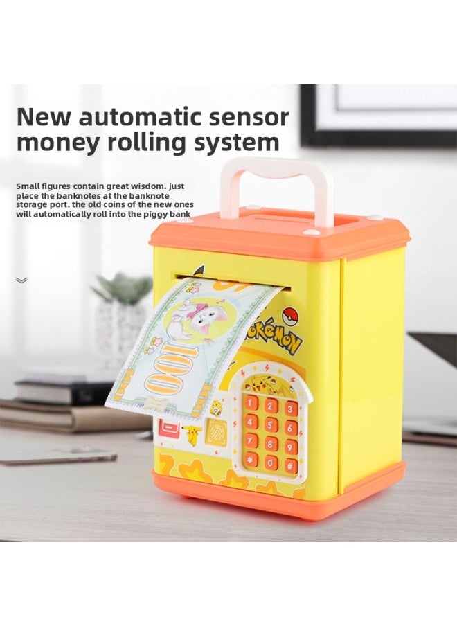 Ly Piggy Bank 2024 Children Boys And Girls Only Can't Enter And Save Large Capacity Safety Box Password-Color:Hello Kitty☆Swipe The Card To Open + Chinese And English Bilingual + Ancient Poetry Reading * Battery Version