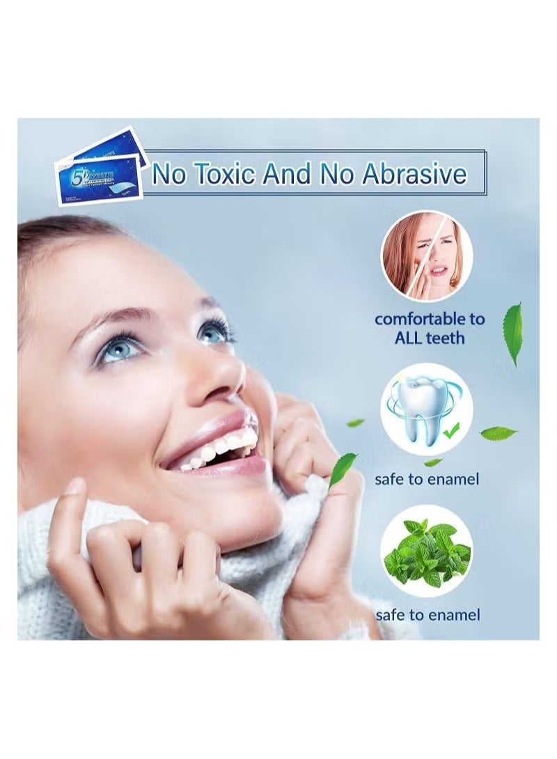 5دي شرائط تبييض الاسنان 5 دي مجموعة من10 قطع ، مجموعة شرائط بيضاء امنة على المينا - سريع المفعول تساعد على إزالة بقع الاسنان/ القهوة / الصودا / النبيذ - Image 2