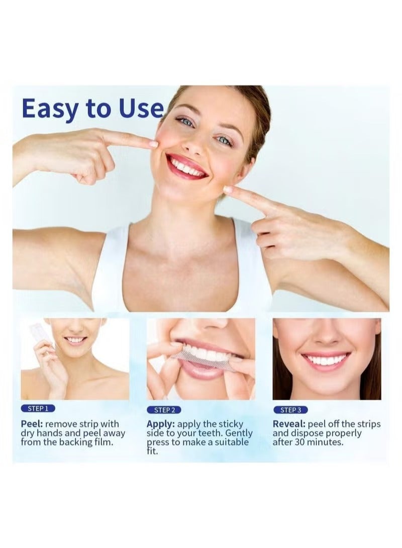 5دي شرائط تبييض الاسنان 5 دي مجموعة من10 قطع ، مجموعة شرائط بيضاء امنة على المينا - سريع المفعول تساعد على إزالة بقع الاسنان/ القهوة / الصودا / النبيذ - Image 3