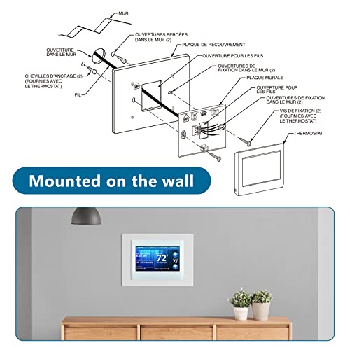 Ximoon THP2400A1027W Thermostat Wall Plate Fits Thermostat RTH9585WF RTH9580WF TH9320WF RTH9585WF1004 TH9320WF5003 Coverplate Assembly Wall Mount Plate - Image 3