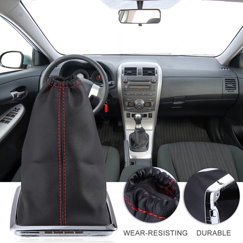 Universal Leather Gear Stick Cover Manual Gear Shifter Gaiter Cover - Image 3