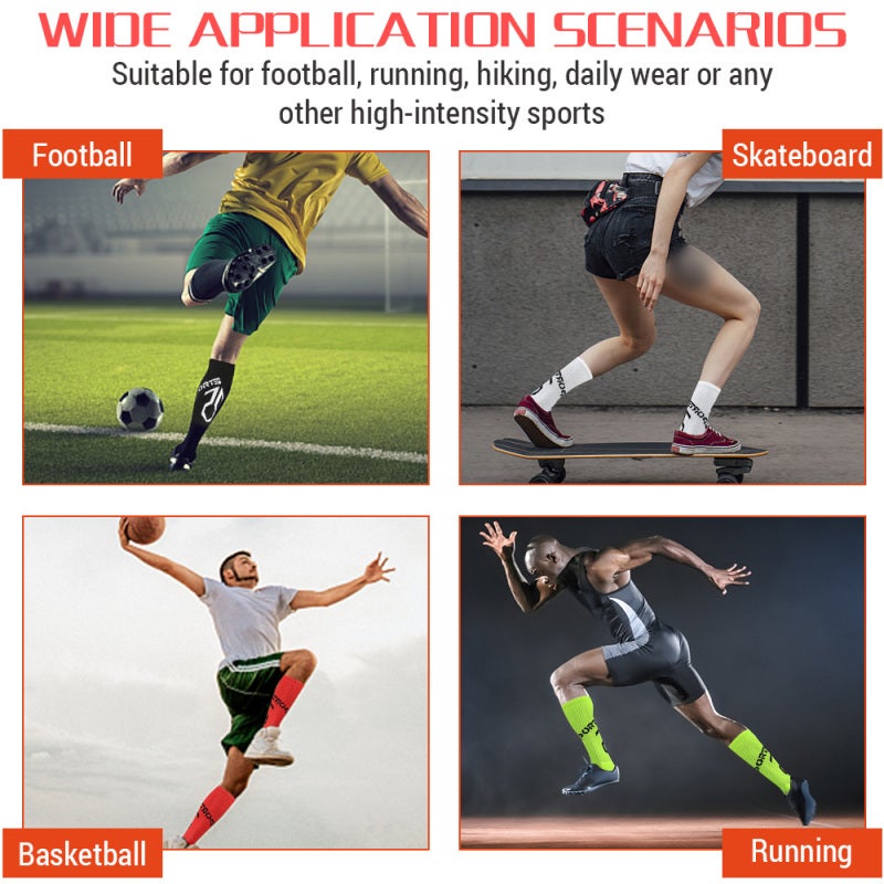 Anti Slip Soccer Socks: White High Elasticity Breathable Thickened Cushion - Arch Support Sweat Absorbent Sport Socks for Outdoor Running Football Cycling - Image 5