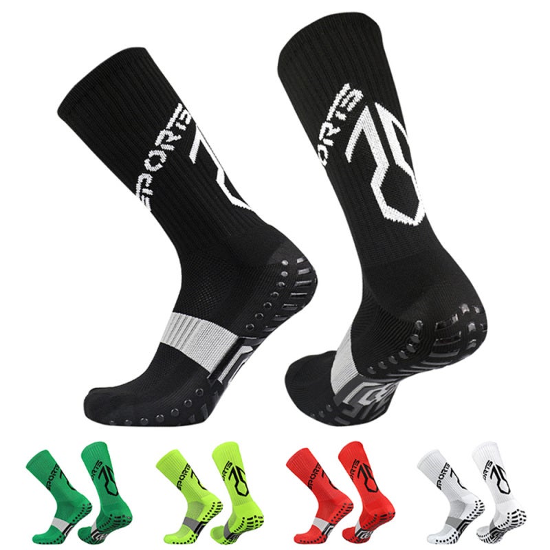 Anti Slip Soccer Socks: White High Elasticity Breathable Thickened Cushion - Arch Support Sweat Absorbent Sport Socks for Outdoor Running Football Cycling - Image 4