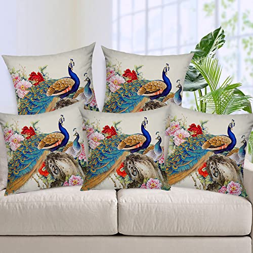 AEROHAVEN Set of 5 Multi Colored Decorative Hand Made Jute Cushion Covers - CC02 - (12 Inch x 12 Inch) - Image 1