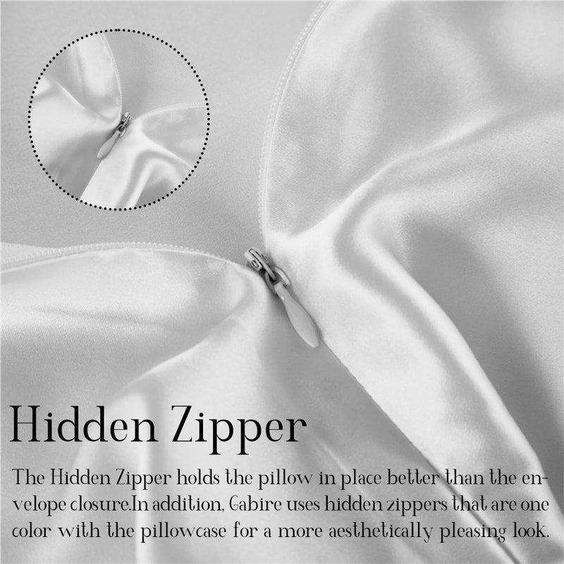 Gabire Mulberry Silk Pillow Cases Set Of 2  Both Sides Real Silk Pillow Cases For Hair And Skin Cool Pillowcases Organic Silk Pillowcase 2 Pack With Hidden Zipper  White  King (20""?36"") - Image 4