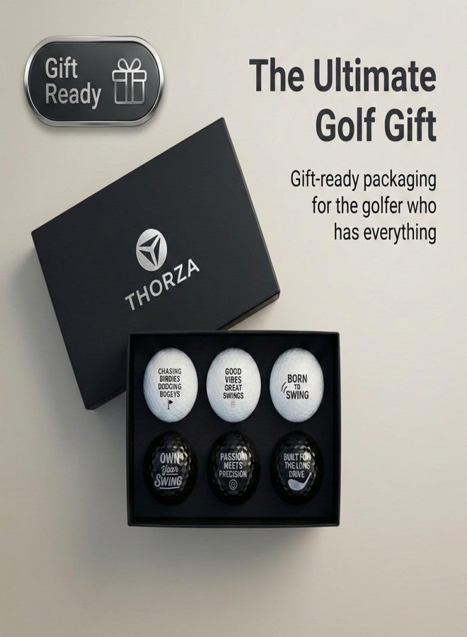 Thorza Inspirational Golf Balls – Fun & Motivational Quote Golf Ball Set (6 Pack), Unique Golf Gift for Men, Dad & Golf Lovers - Image 2