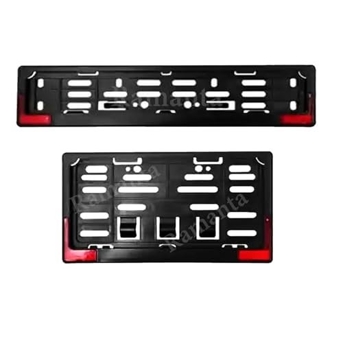 Ramanta Front and Rear Bike Number Plate ABS Frame with Reflector HSRP | IND Licence Number Plate Cover Universal Fit for with All Motorcycles & Scooter (Standard Size 30 cm x 12 cm, Black) Set of 2 - Image 1