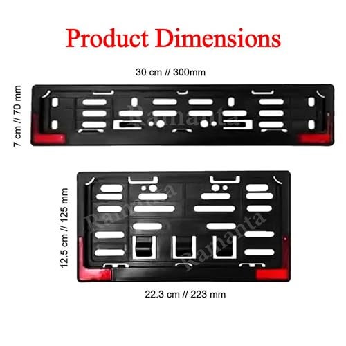 Ramanta Front and Rear Bike Number Plate ABS Frame with Reflector HSRP | IND Licence Number Plate Cover Universal Fit for with All Motorcycles & Scooter (Standard Size 30 cm x 12 cm, Black) Set of 2 - Image 2