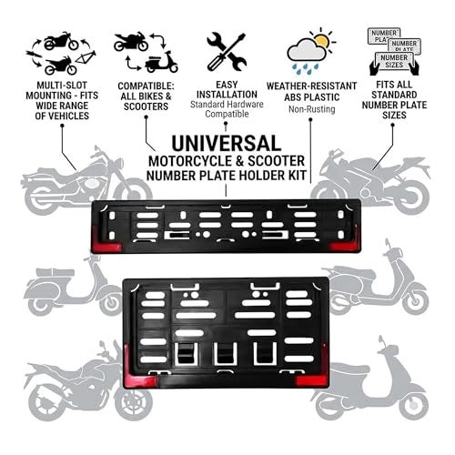 Ramanta Front and Rear Bike Number Plate ABS Frame with Reflector HSRP | IND Licence Number Plate Cover Universal Fit for with All Motorcycles & Scooter (Standard Size 30 cm x 12 cm, Black) Set of 2 - Image 4