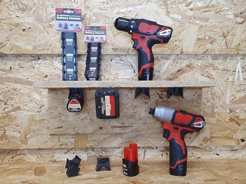 StealthMounts M12 Battery Holder 6 Pack - ABS Plastic Milwaukee Battery Storage, Wall Mount, UK Made - Image 4