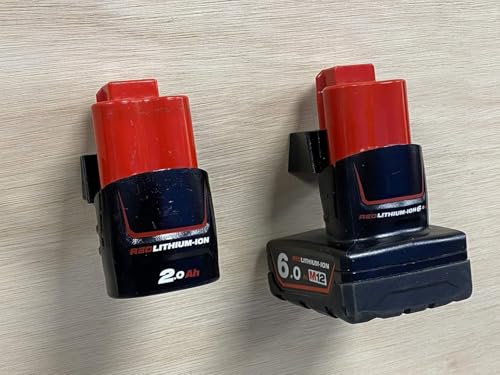 StealthMounts M12 Battery Holder 6 Pack - ABS Plastic Milwaukee Battery Storage, Wall Mount, UK Made - Image 2