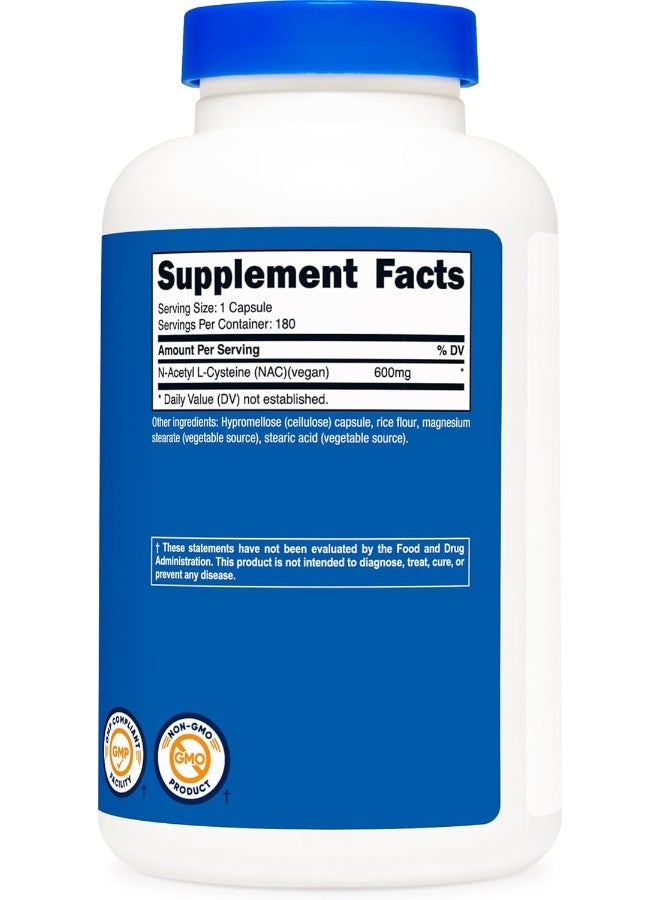 Nutricost N-Acetyl L-Cysteine (NAC) 600mg; 180 Capsules - Image 5